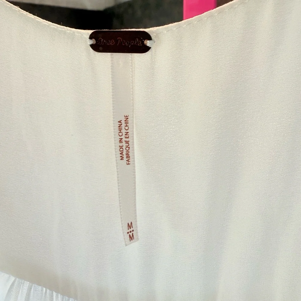 Free People Ivory Sleeveless Dress top size Medium - Picture 3 of 6